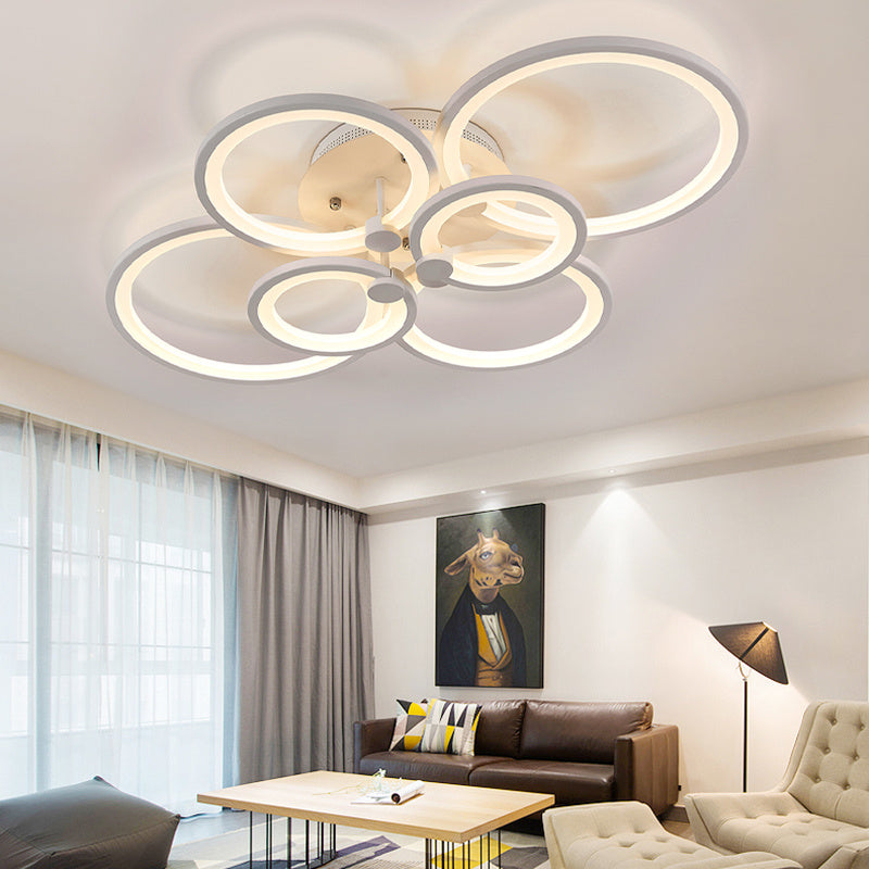 Round LED Dimmable Ceiling Light With Remote 6 Head