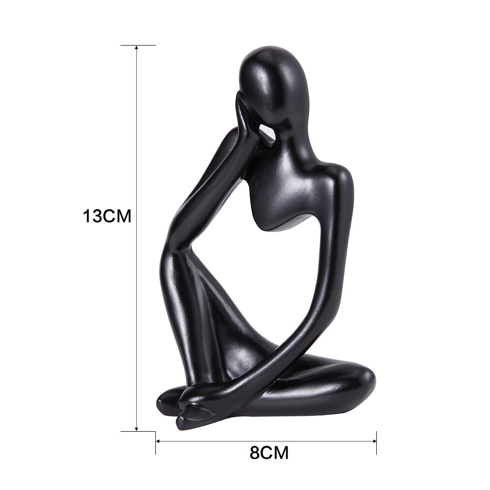 Black Thinker Resin Tabletop Abstract Decor