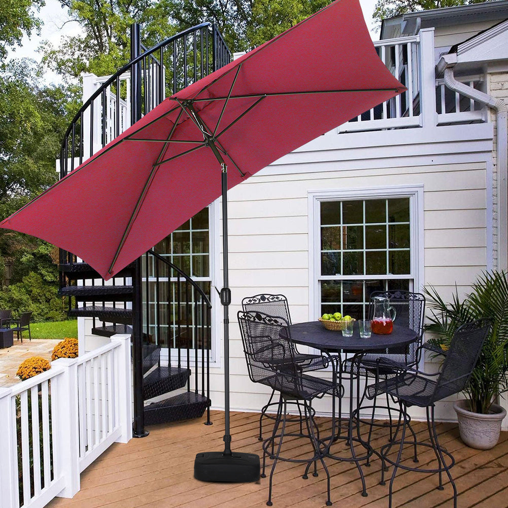 250 cm H Outdoor Waterproof Rectangular Parasol, with Plastic Base