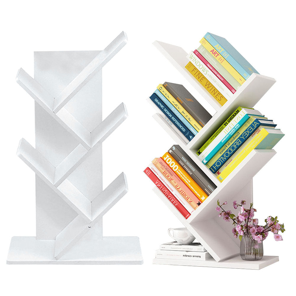 5 Layer Tree Shape Bookshelf Desktop Organizer, White
