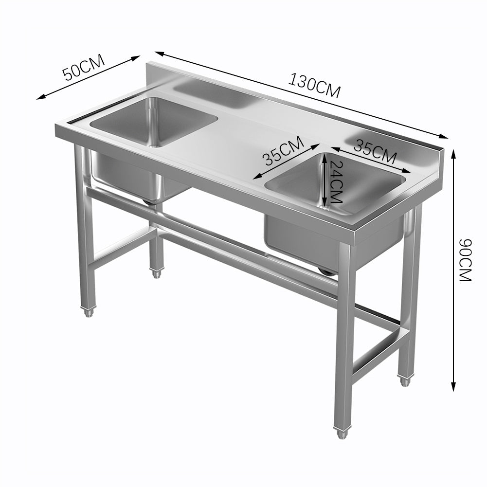 Stainless Steel Double Side Kitchen Sink with Middle Platform