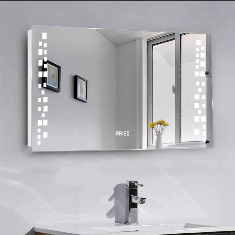 LED Illuminated Anti-fog Wall Mounted Mirror Touch Control Switch with Shaver Socket