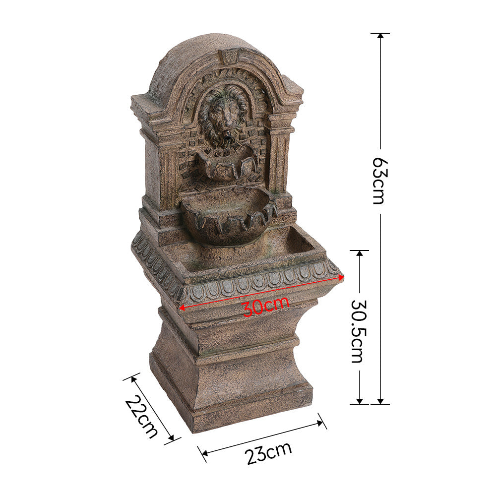 Outdoor Solar Powered Lion Water Fountain Decor