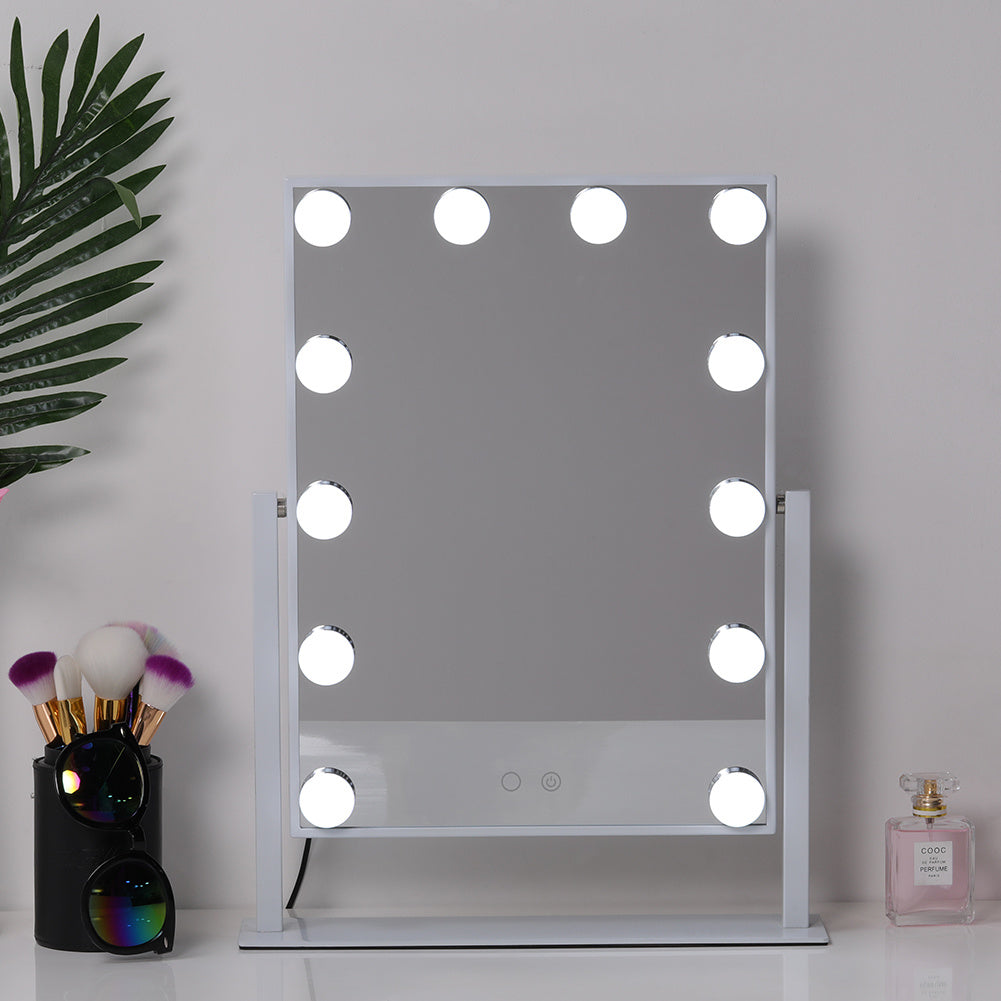 Large Makeup Dressing Mirror With 12 LED Light Touch Dimmable Bulb