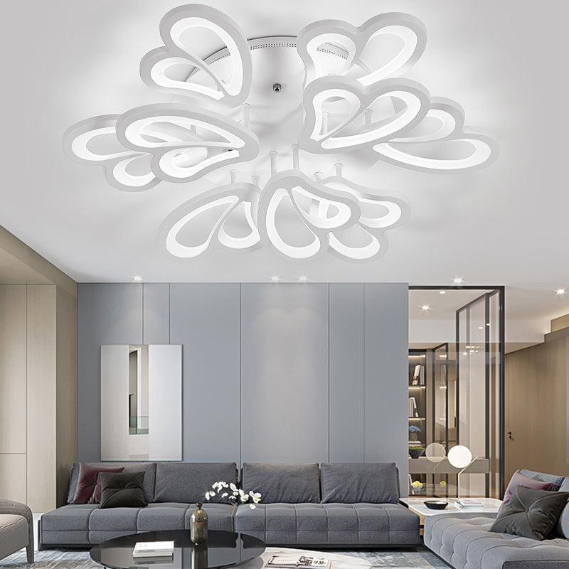 Modern Flower Shape LED Semi Flush Ceiling Light