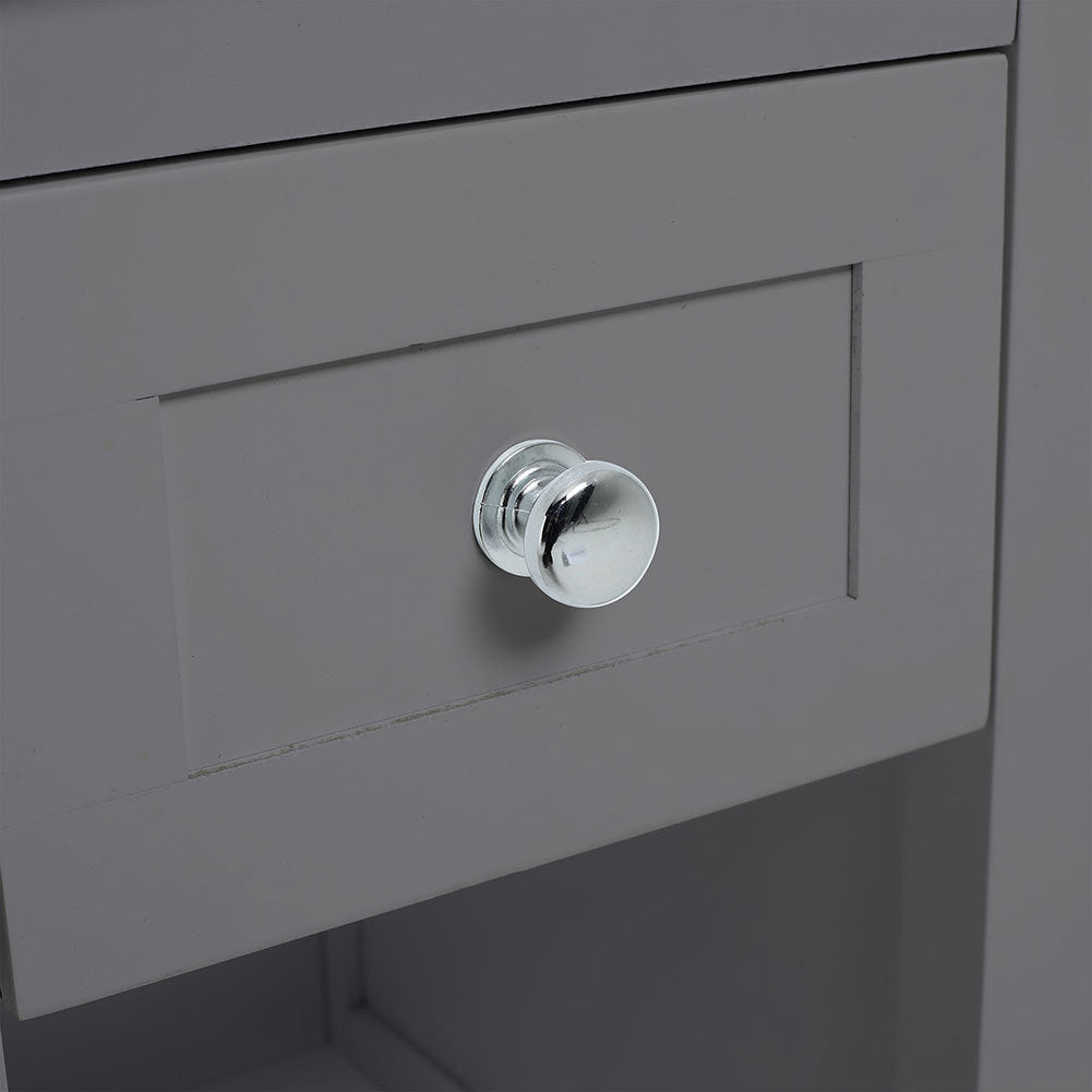 Small Wooden Beaside Table Cabinet with Drawer Shelf Storage, Grey