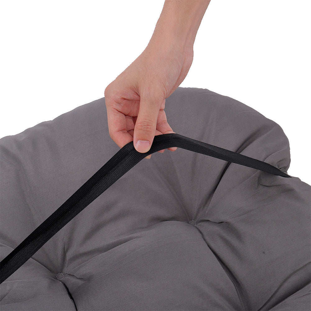 125x53cm Outdoor Garden Patio Waterproof Tufted Seat Cushion,Dark Grey