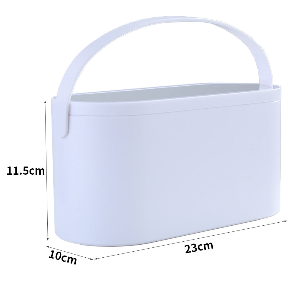 Portable Vanity Travel Makeup Box with LED Lighted Mirror, White