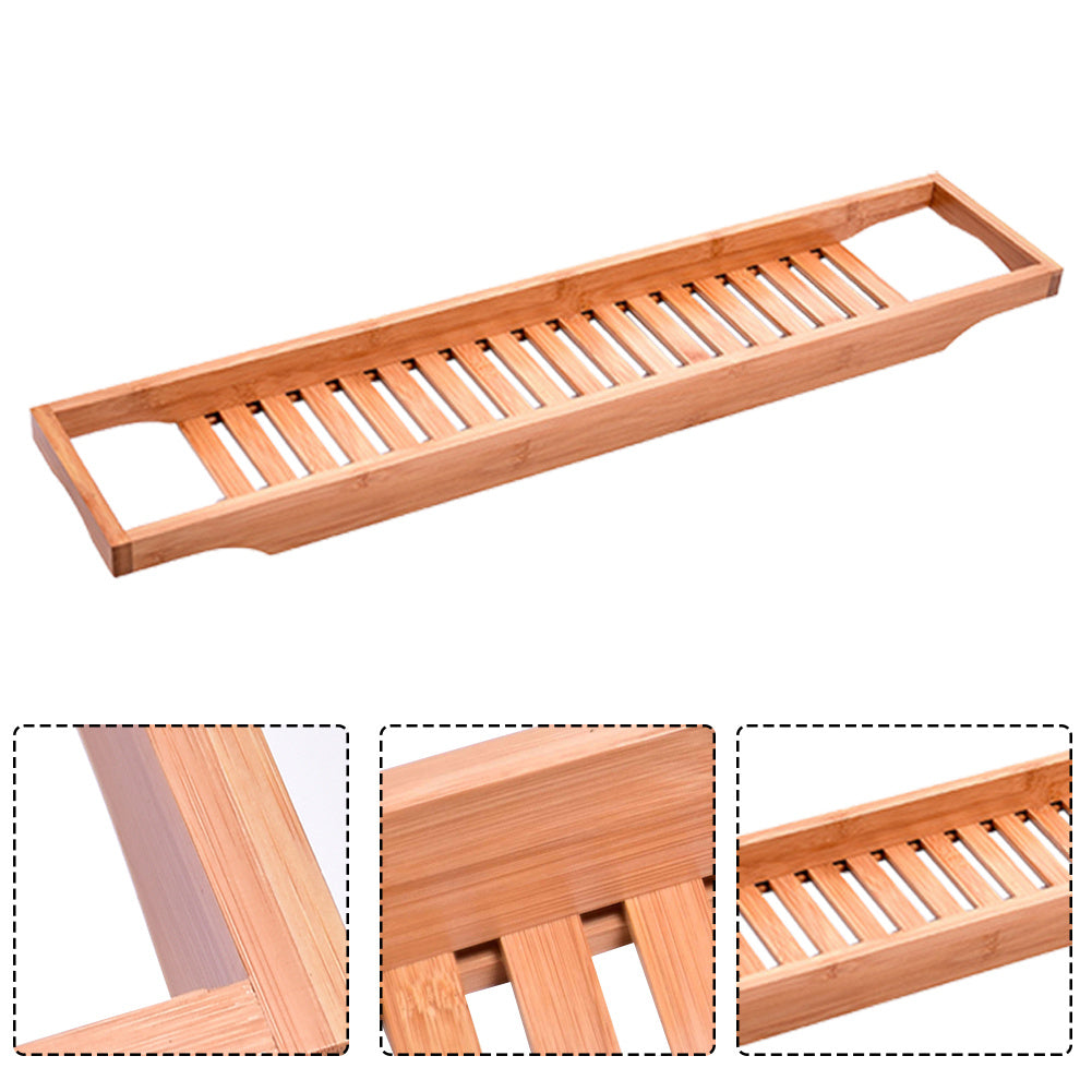 Bamboo Wood Bath Bathtub Rack Storage Tray Holder, Wood