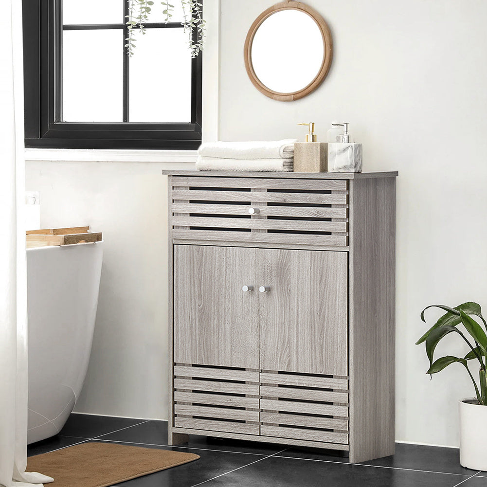 Modern Wooden Freestanding Double Door Bathroom Cabinet