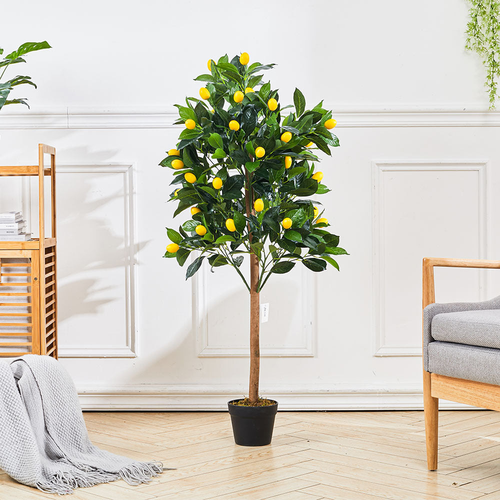 Green 120cm Artificial Potted Lemon Tree