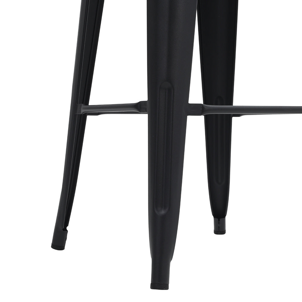 2Pcs Metal Breakfast Bar Stools with Cushions and Backrest,Grey