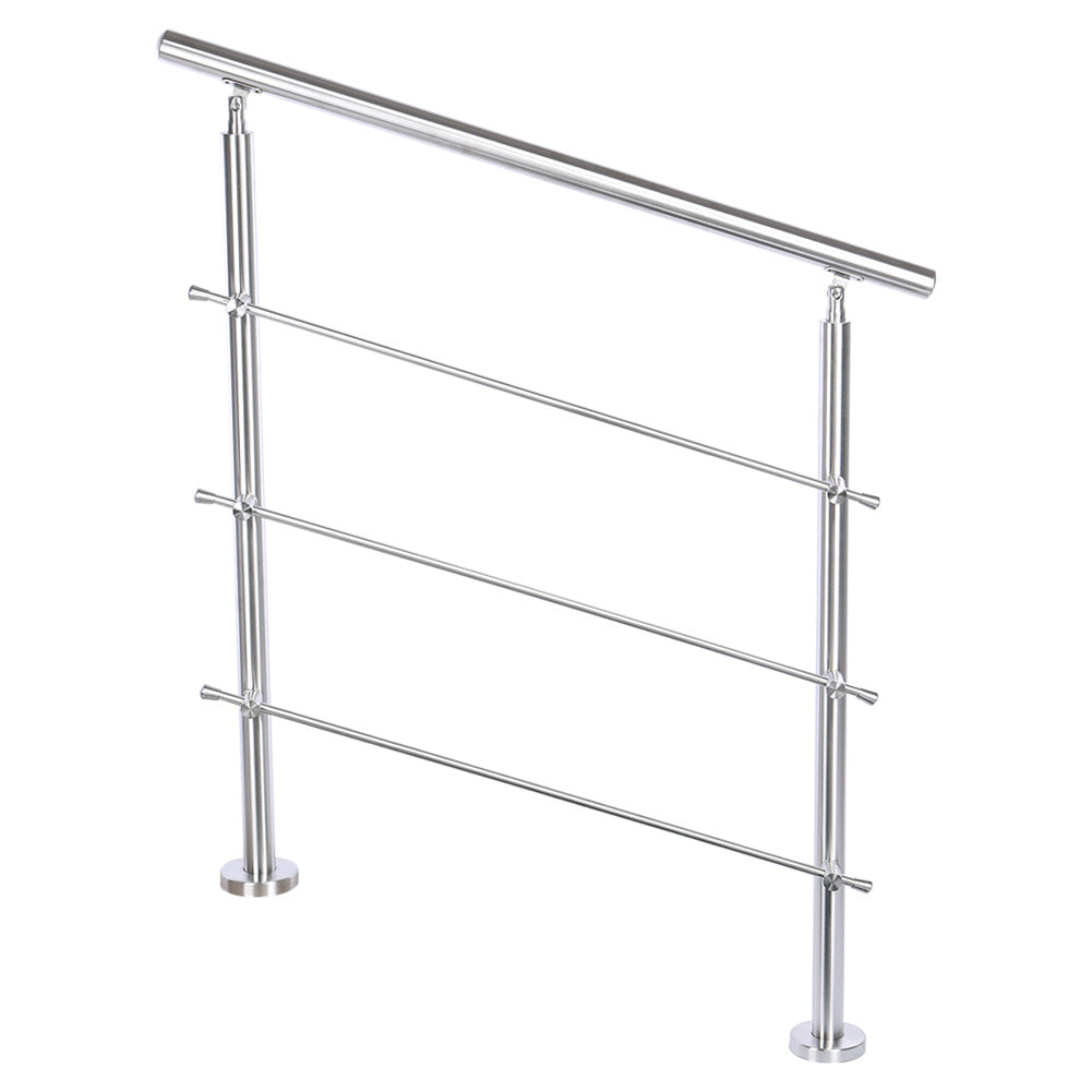 150CM Handrail Stainless Steel Balustrade with 3 Crossbars Stair Rails