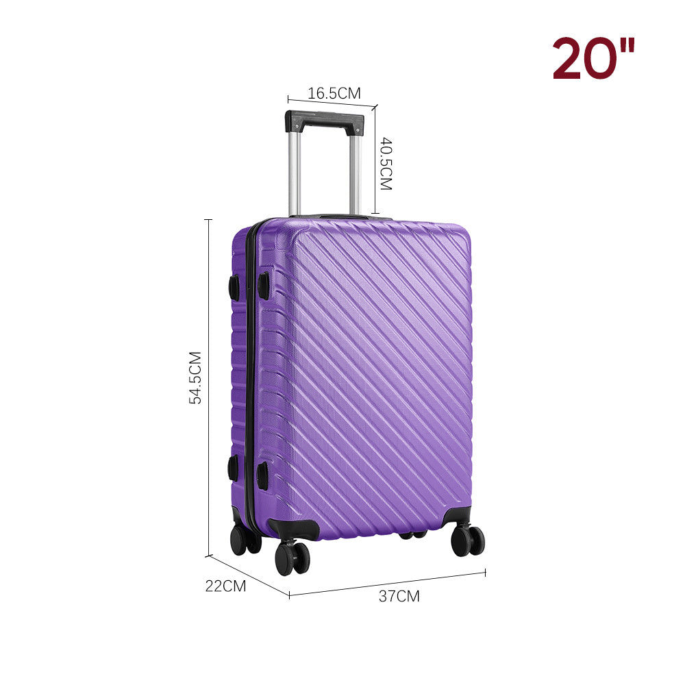 Purple 20 inch Lightweight Hardside Travel Suitcase with Wheels