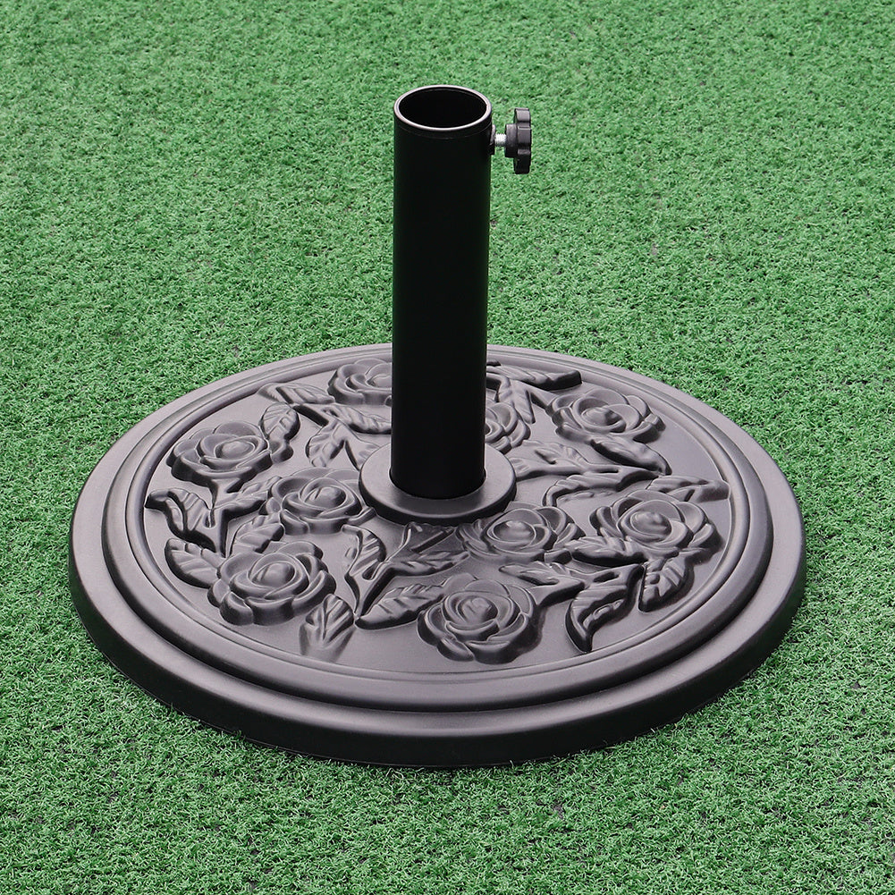 Vintage Cement Freestanding 10KG Parasol Base with Floral Pattern