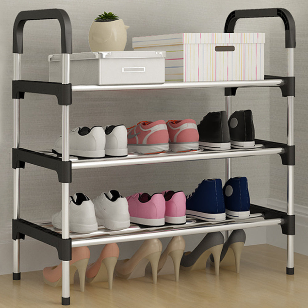 3 Tier Metal Shoe Rack Shoe Storage Stand Organiser