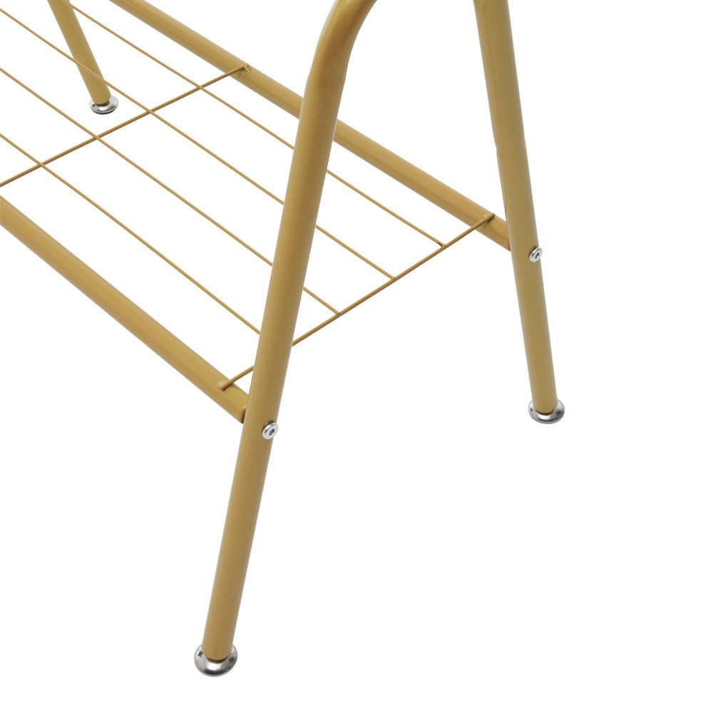 Gold Freestanding Clothes Rack with Bottom Shelf