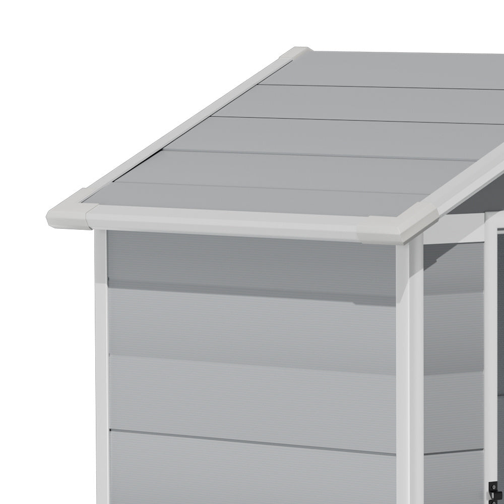Grey Garden Plastic Storage Shed with Lockable Hinged Door
