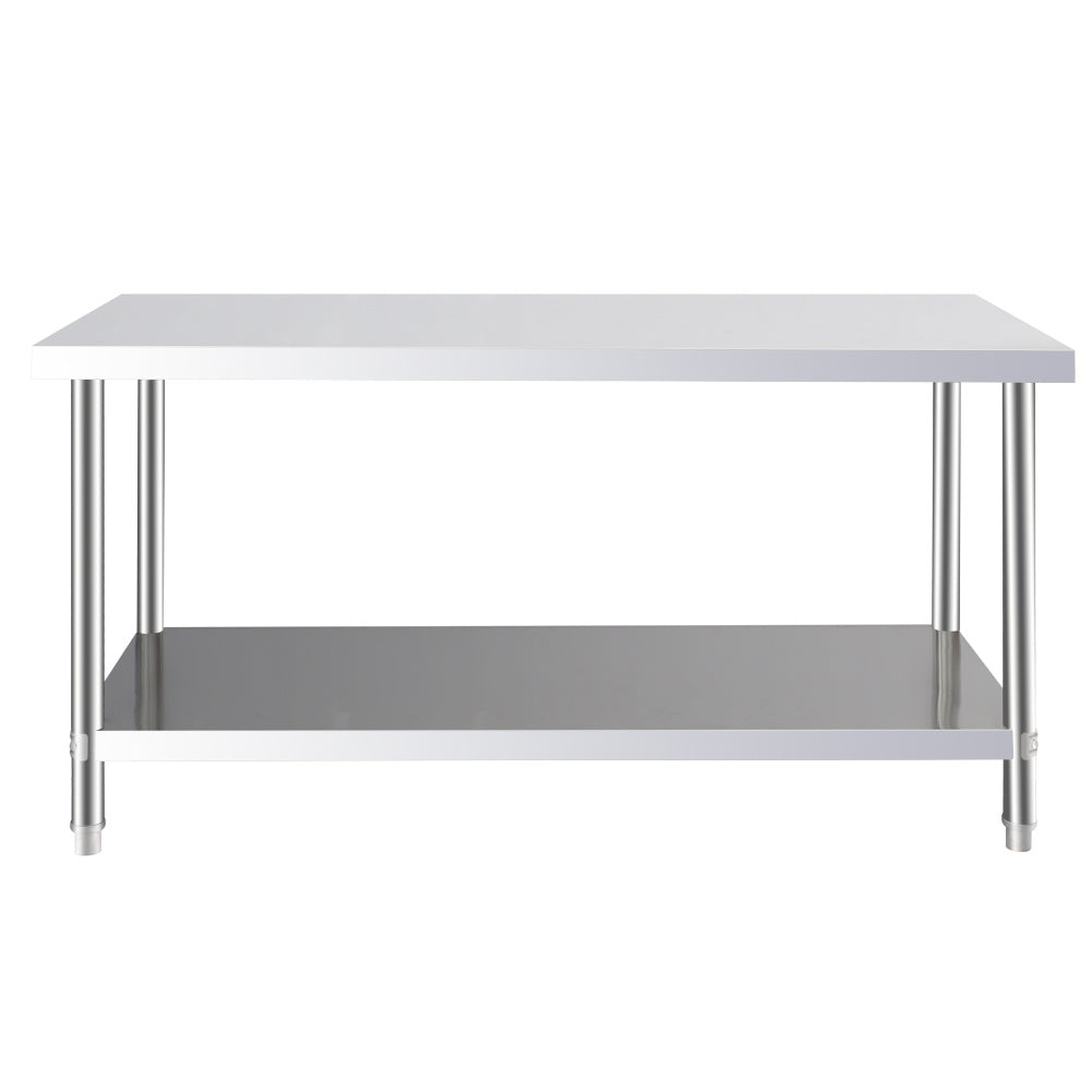120CM Kitchen Work Table Steel Frame with Lower Shelf