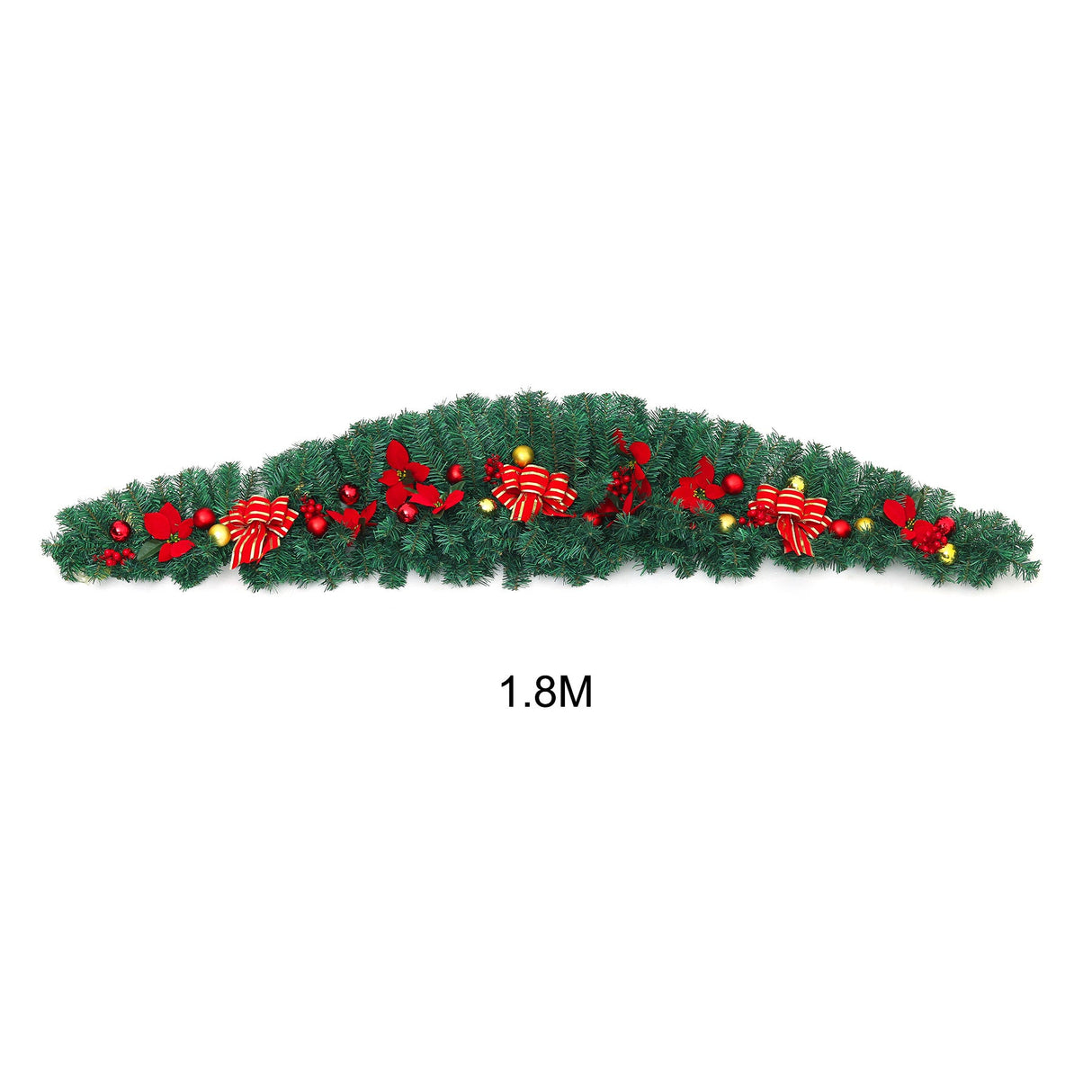 180CM Christmas Cow Horns Shape Rattan Christmas Wreath with LED light Style A