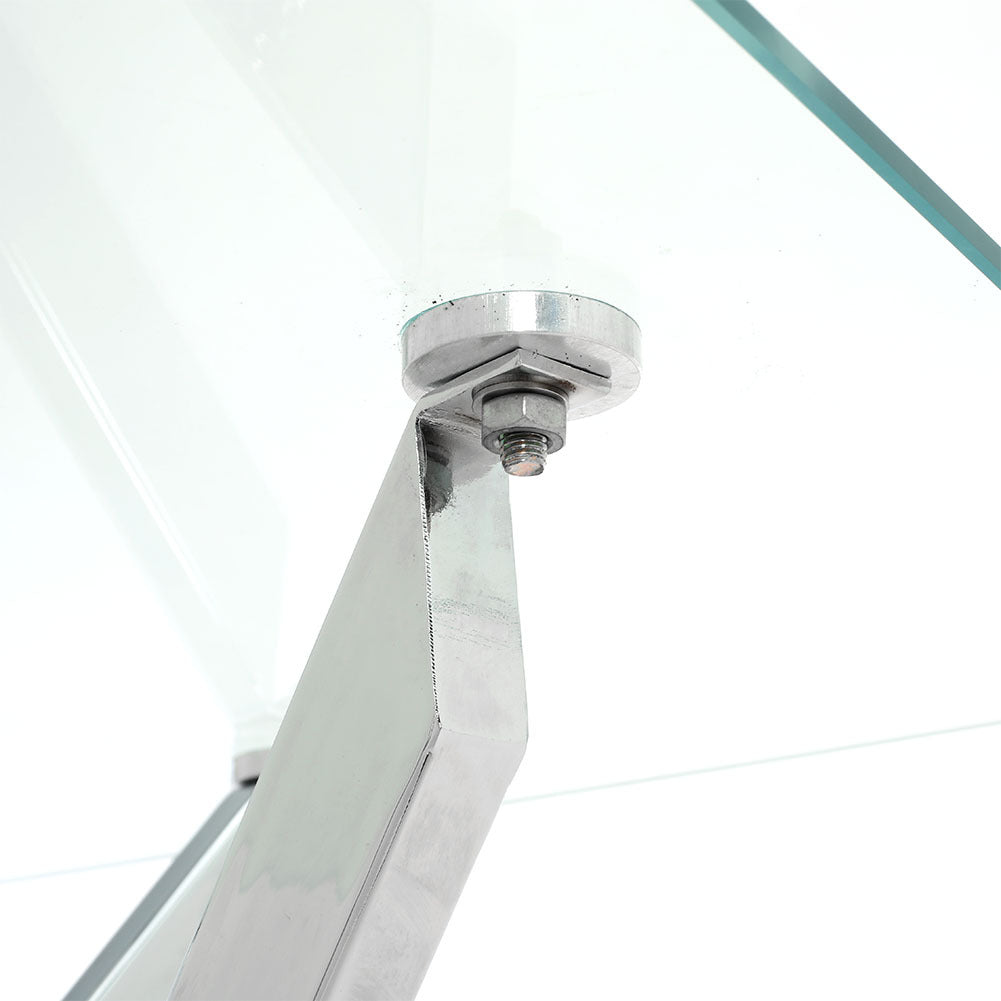 Square Tempered Glass Top Side Table with Chrome Legs
