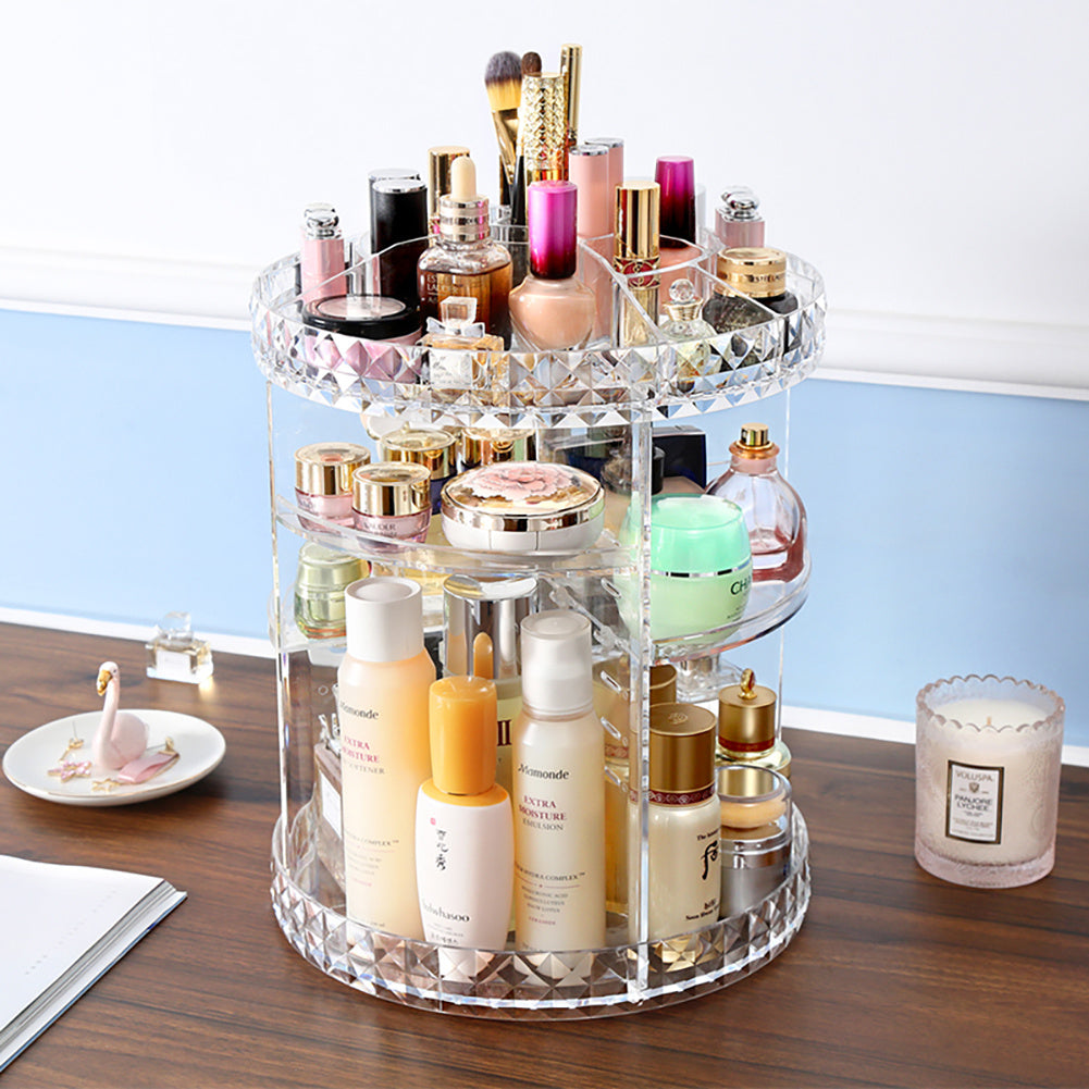 Transparent Acrylic Rotating Multifunctional Makeup Organizer