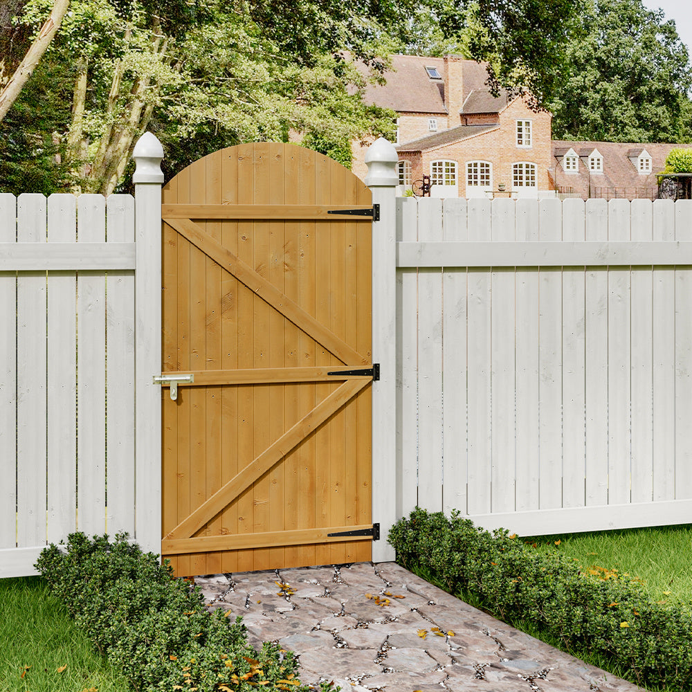 180cm Arch Top Strong Wooden Garden Gate