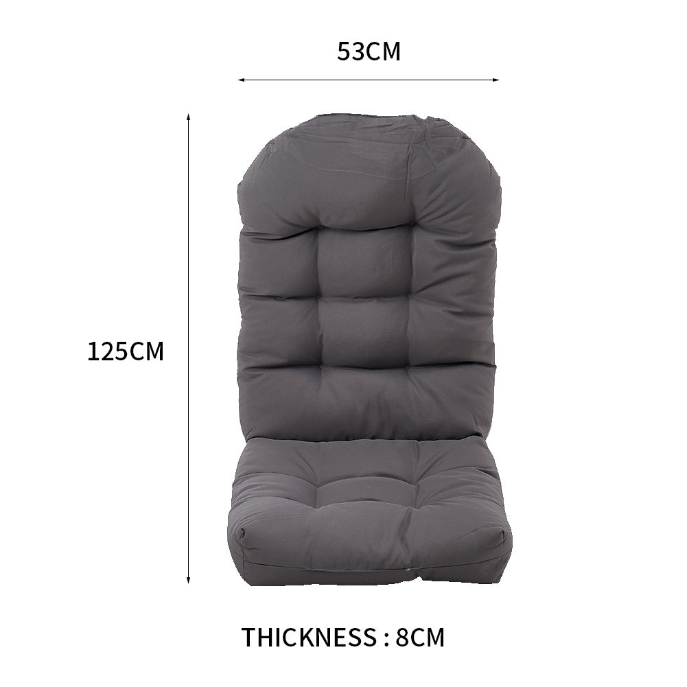 125x53cm Outdoor Garden Patio Waterproof Tufted Seat Cushion,Dark Grey