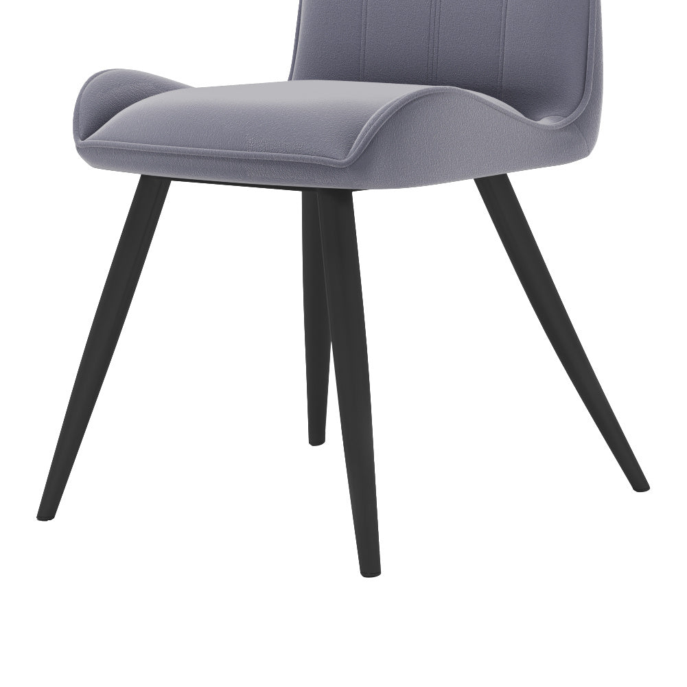 Grey Set of 2 Velvet Upholstered Dining Chairs