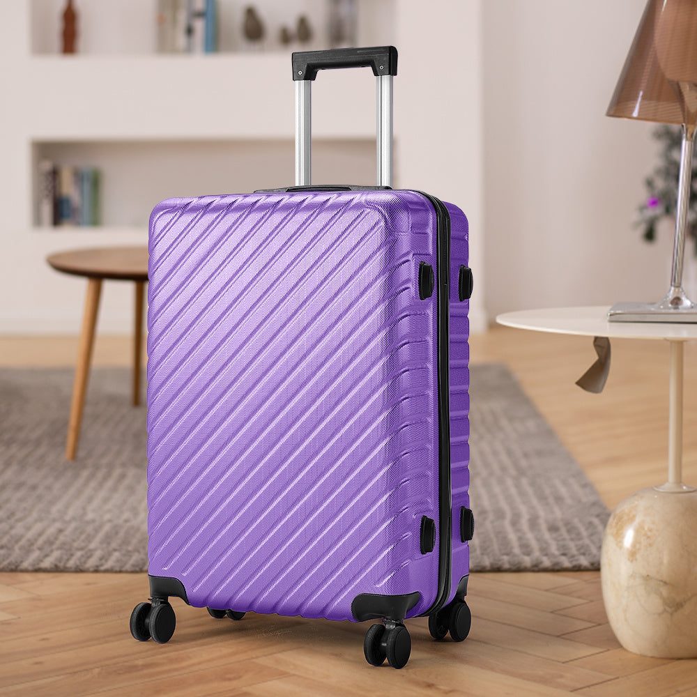 Purple 20 inch Lightweight Hardside Travel Suitcase with Wheels