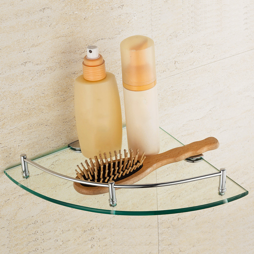 Corner Glass Shower Storage Shampoo Holder, 25x25CM