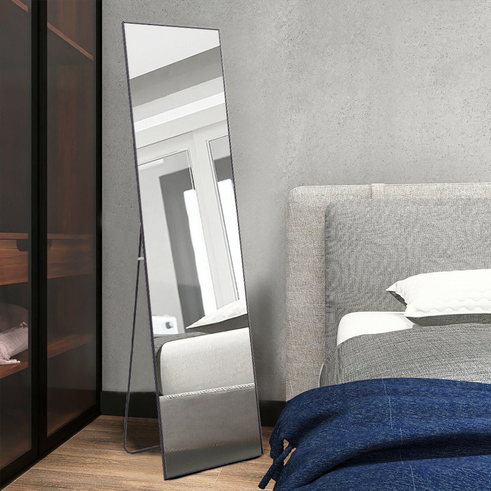 Black Modern Rectangular Metal Freestanding Mirrors