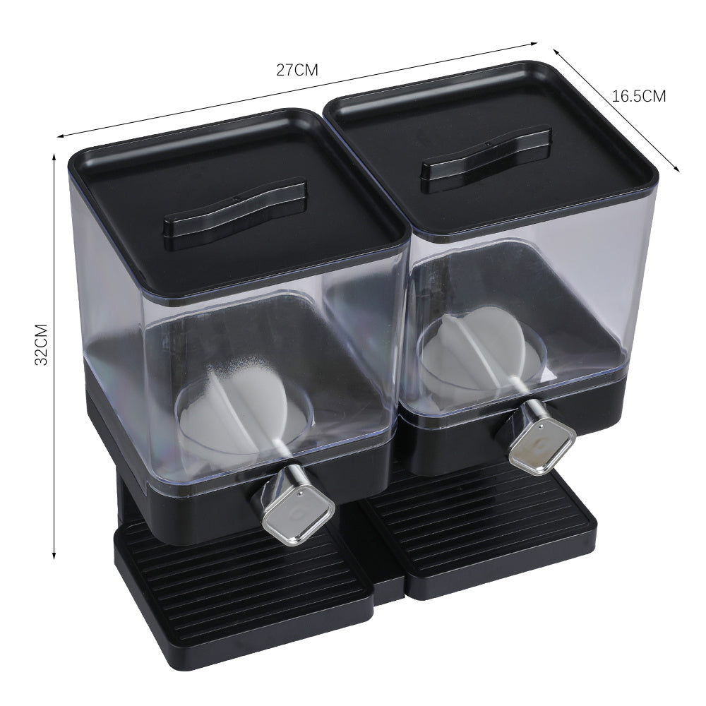 Black Double Square Cereal Dispenser