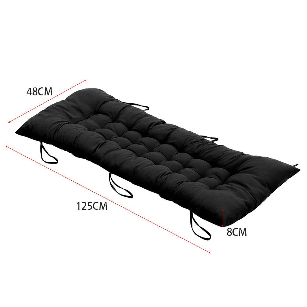 125cm Thick Soft Comfortable Chaise Lounge Chair Cushion, Black