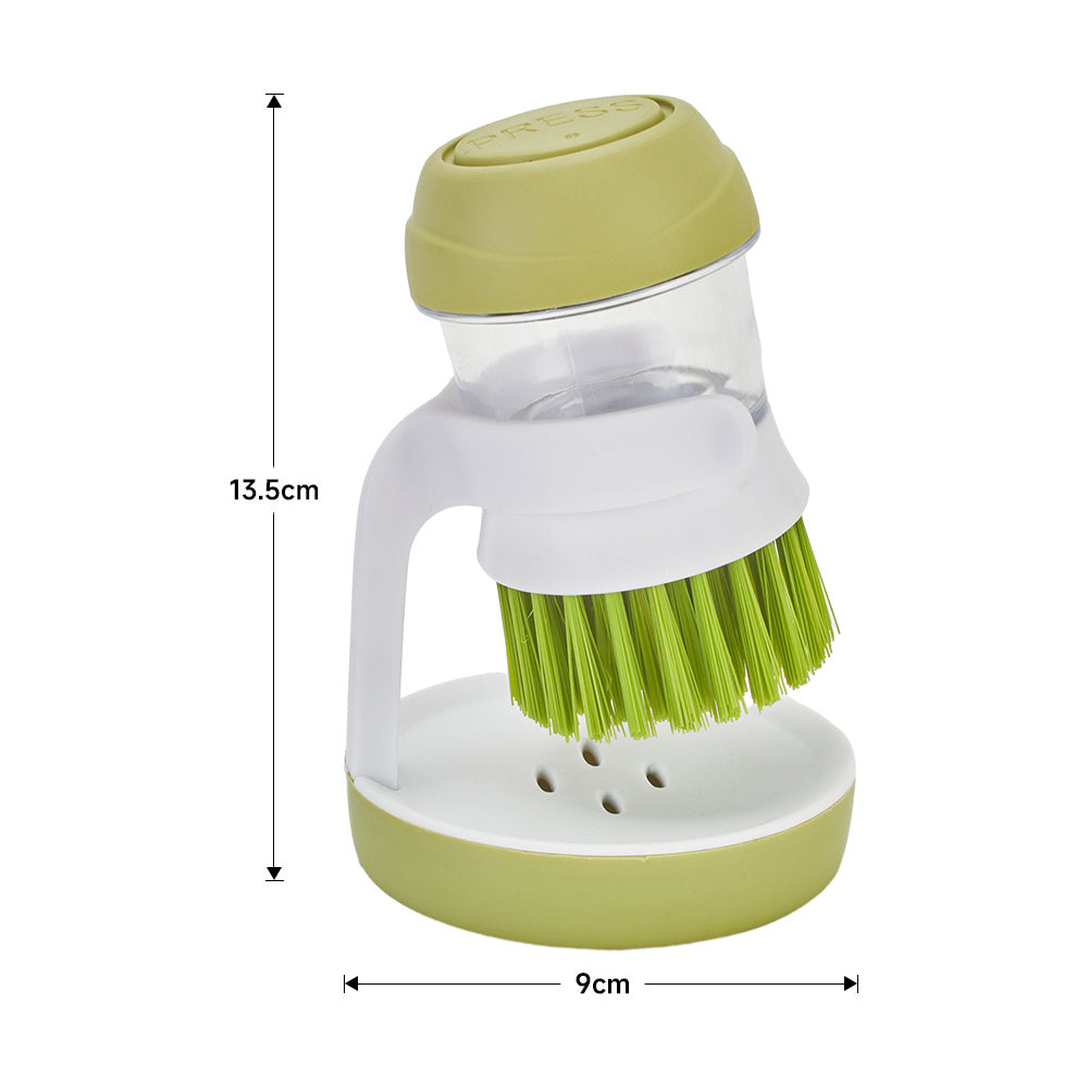 Green Dish Pot Brush with Soap Dispenser