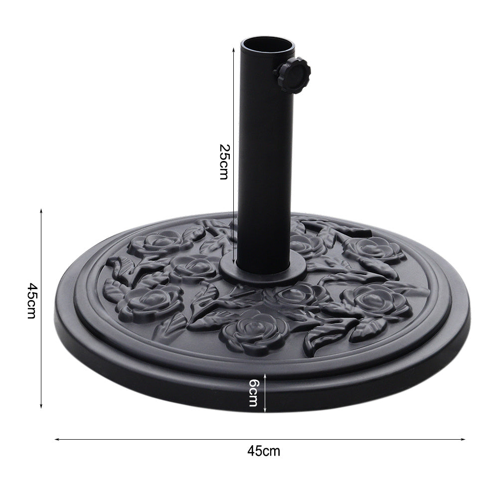 Vintage Cement Freestanding 10KG Parasol Base with Floral Pattern