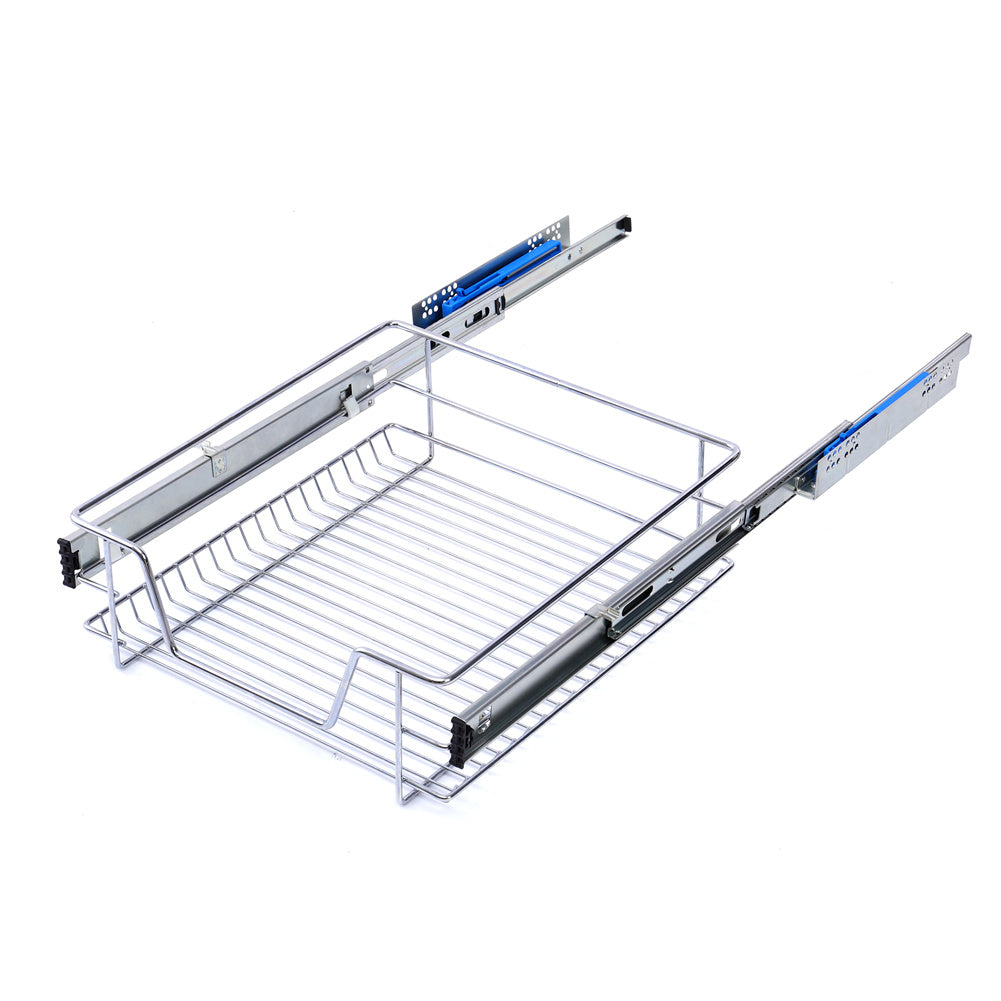 Pull Out Wire Basket Kitchen Cabinet Larder Organizer Cupboard Drawer, 60CM