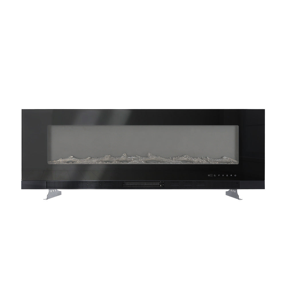 Black 72 Inch Wall Mounted LED Electric Fireplace with 9 Flame Colours