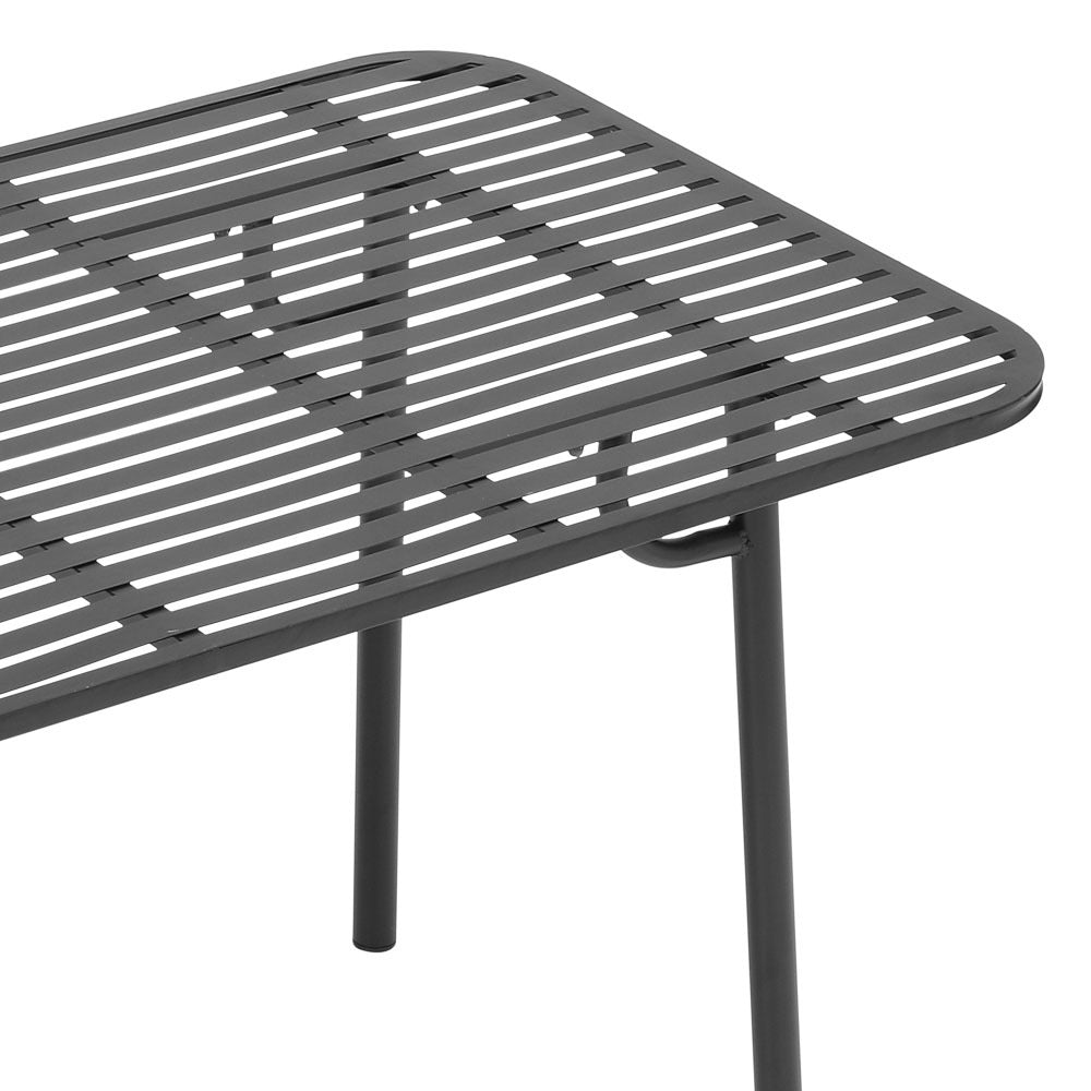 Black Rectangular 160x80cm Outdoor Garden Metal Table
