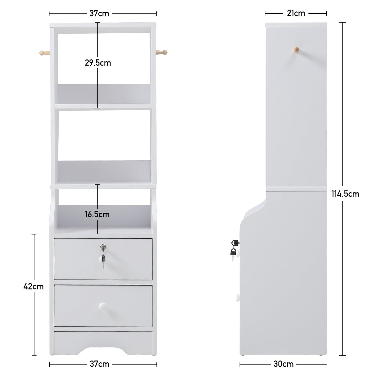 3 Layer Extra Tall Nightstand with 2 Storage Drawers