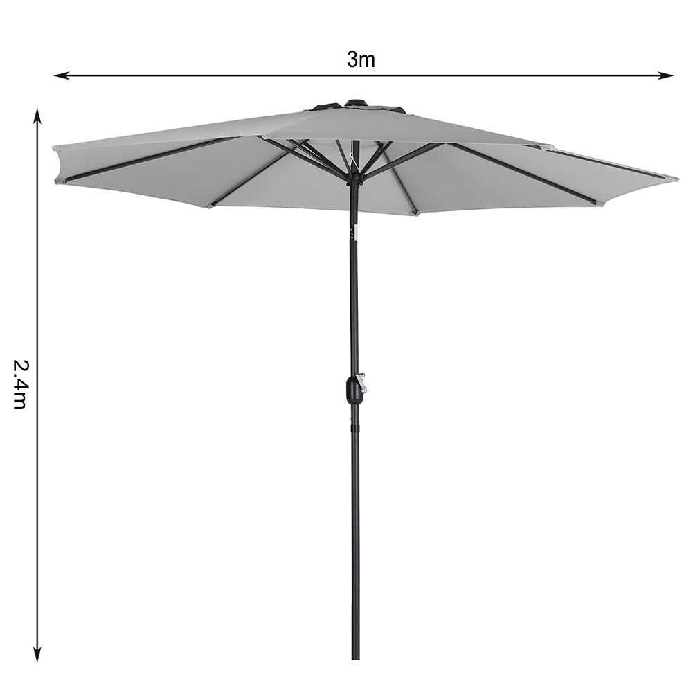 240 cm H 3M Outdoor Large Rotating Patio Parasol ,with Floral-Pattern Base