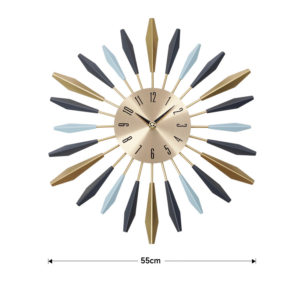 Large Metal Starburst Decorative Wall Clock