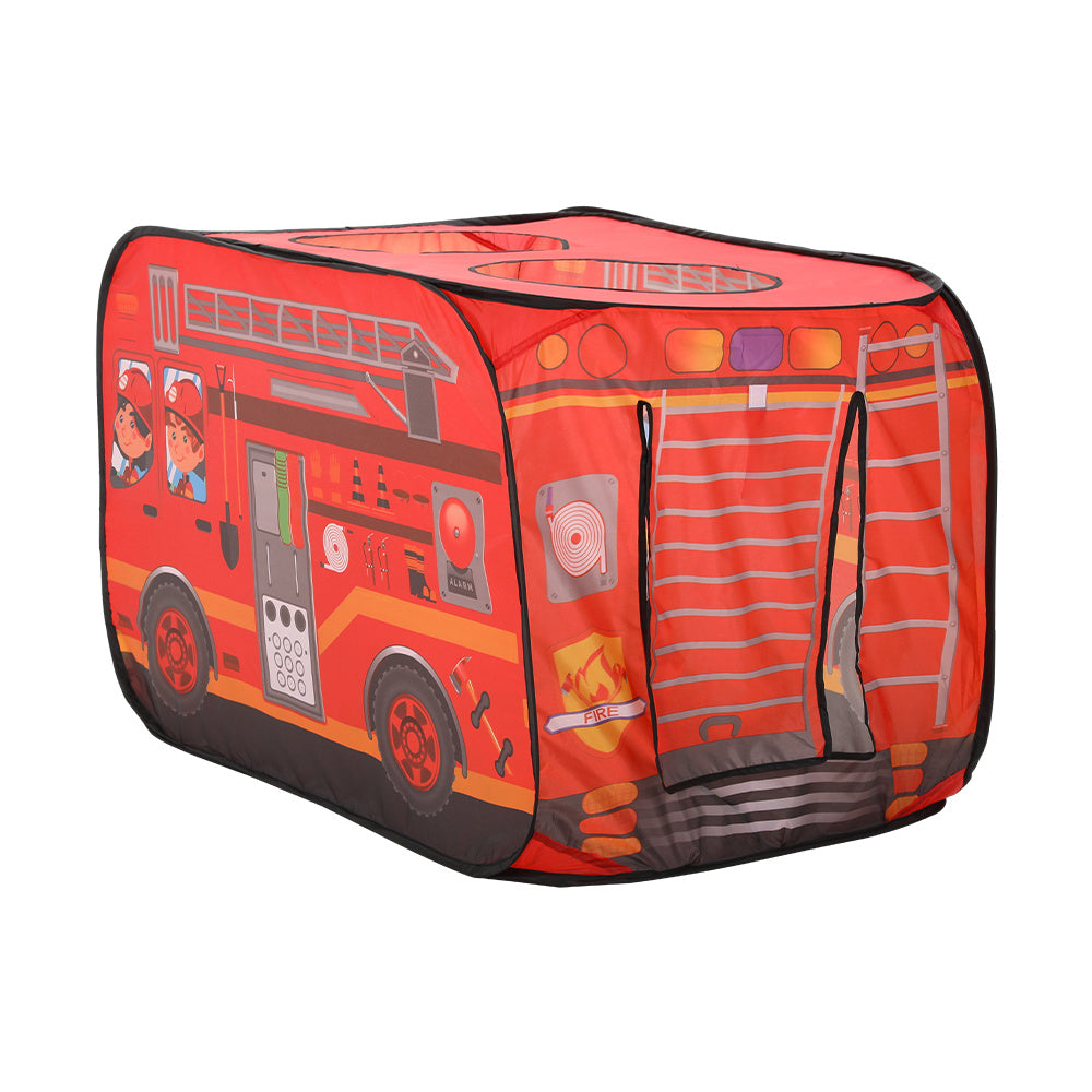 Red Fire Engine-Themed Play Tent with 2 Top Openings
