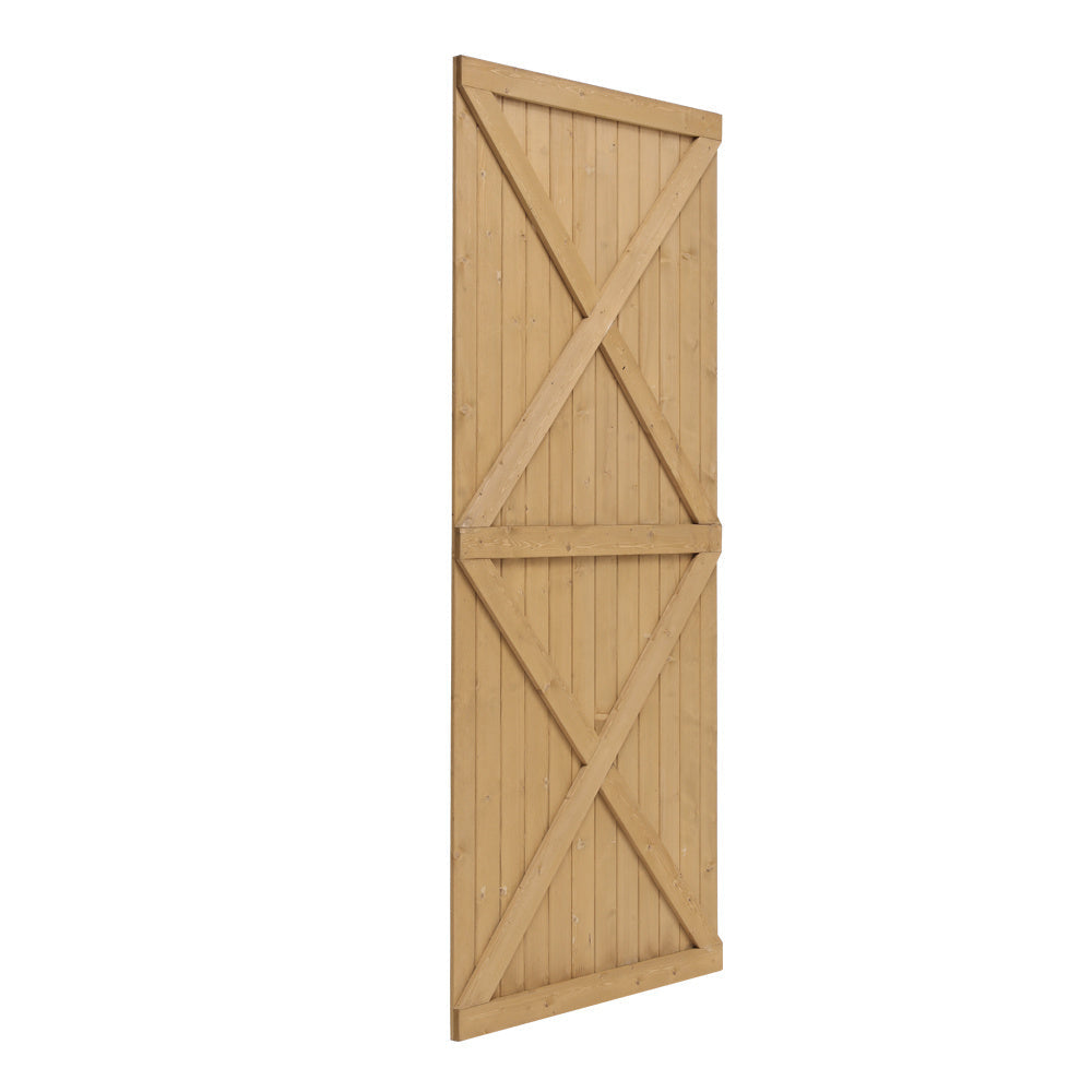 Garden Flat Top Pine Door Kit with Deadbolt