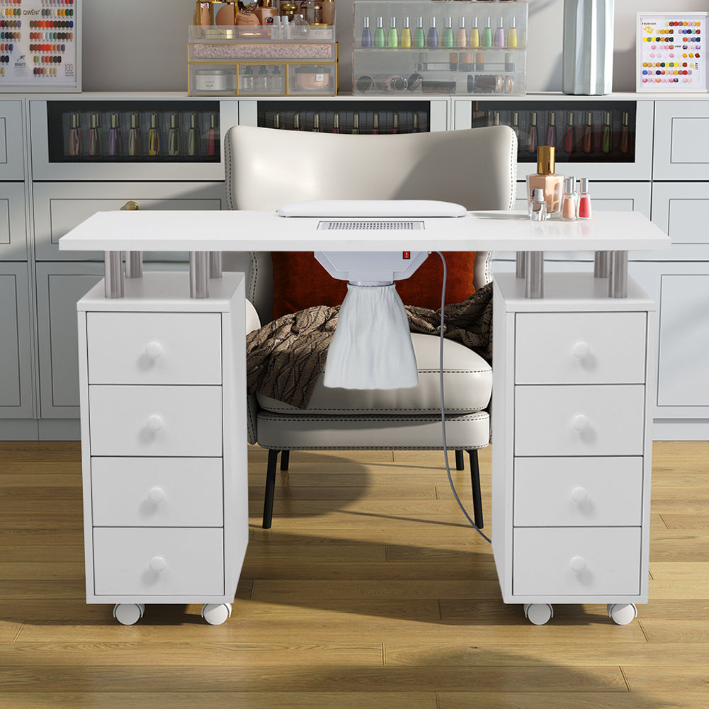 Rolling Manicure Station Nail Table with Dust Collector