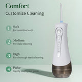 Portable Cordless Water Flosser Oral Irrigator USB Rechargeable with 4 Replaceable Jet Tips