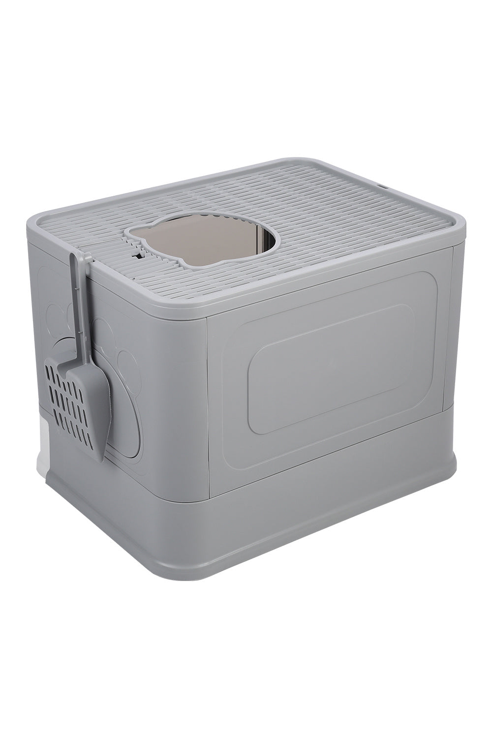 Enclosed Folding Plastic Cat Litter Box with Scoop