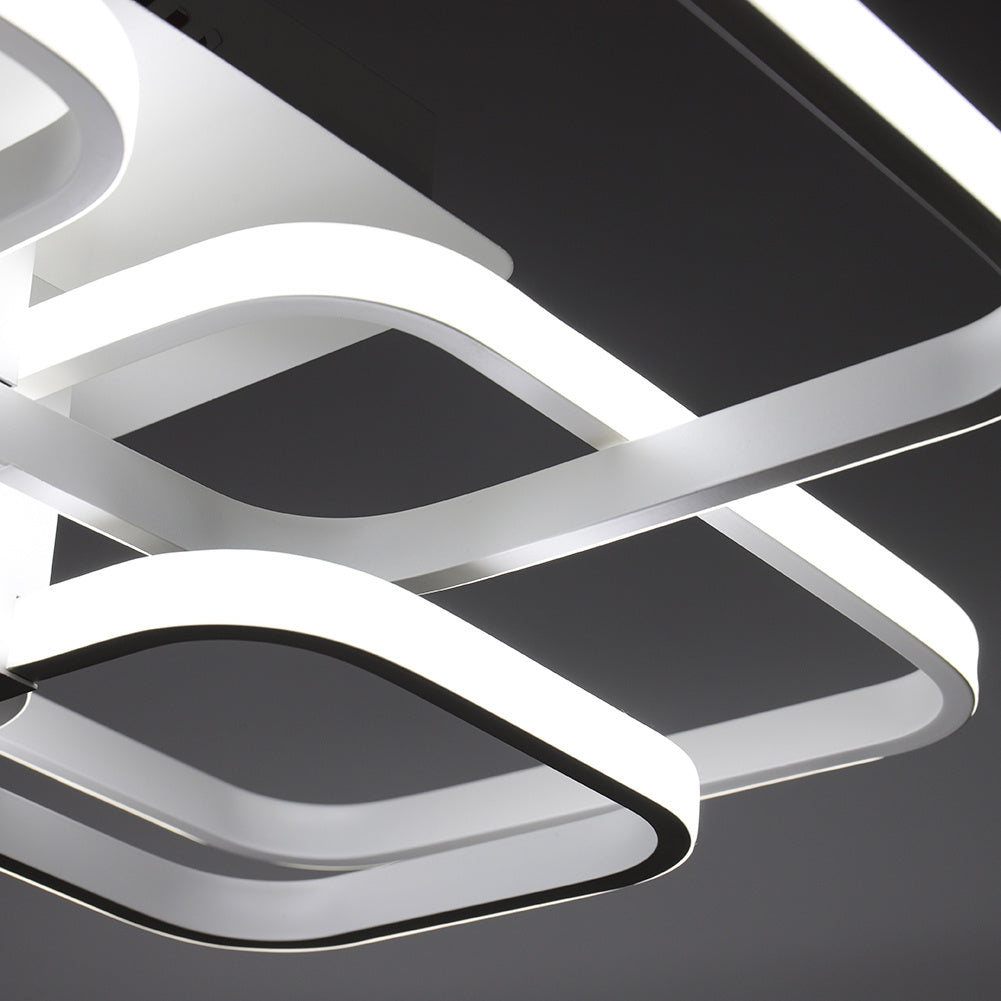 Square LED Ceiling Light Cool White Light, 6 Head