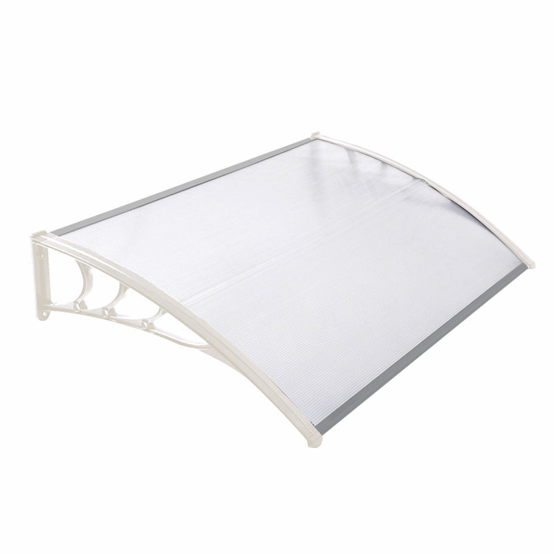 Door Canopy Awning Window Rain Snow Shelter Curved Sheet, White 150CM