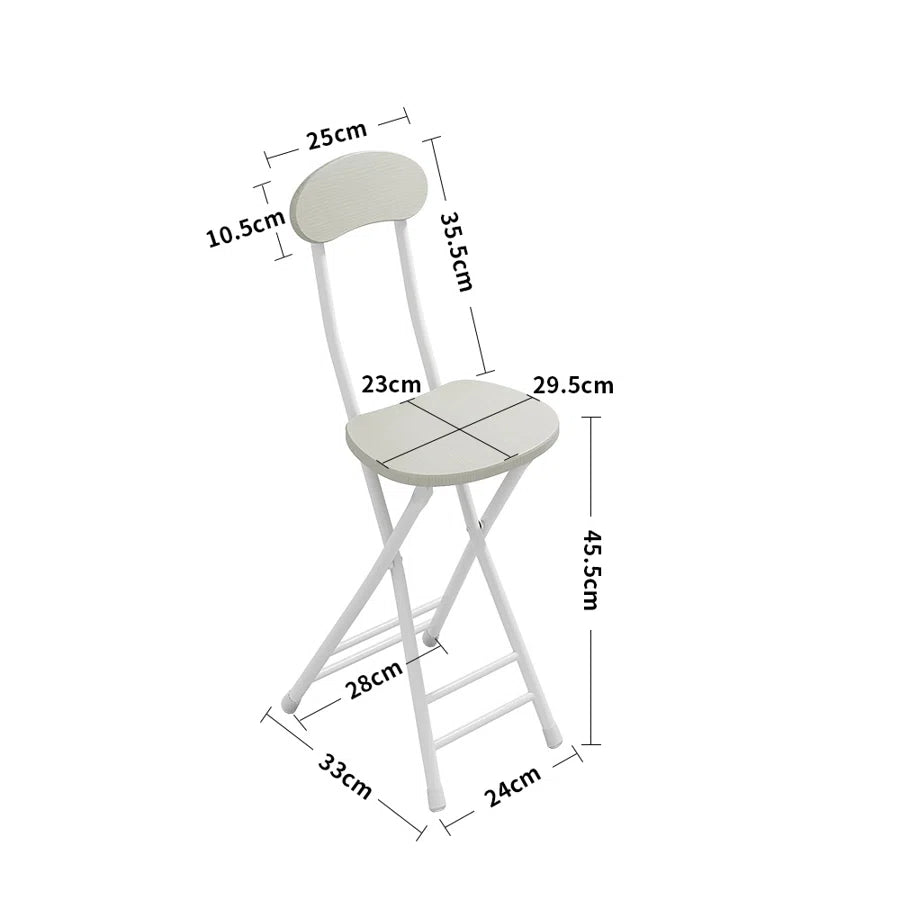 4 pcs Compact Wooden Folding Chair, with Metal Legs